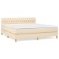 vidaXL Boxspringbett mit Matratze Creme 180x200 cm Stoff vidaXL Boxspringbett mit Matratze Creme 180x200 cm Stoff