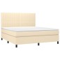 vidaXL Boxspringbett mit Matratze Creme 180x200 cm Stoff vidaXL Boxspringbett mit Matratze Creme 180x200 cm Stoff