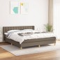 vidaXL Boxspringbett mit Matratze Taupe 180x200 cm Stoff vidaXL Boxspringbett mit Matratze Taupe 180x200 cm Stoff