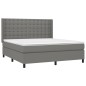 vidaXL Boxspringbett mit Matratze & LED Dunkelgrau 180x200 cm Stoff vidaXL Boxspringbett mit Matratze & LED Dunkelgrau 180x200 cm Stoff