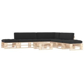 vidaXL 6-tlg. Paletten-Lounge-Set mit Kissen Imprägniertes Kiefernholz