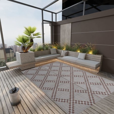 vidaXL Outdoor-Teppich Braun 140x200 cm PP