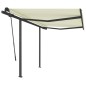 vidaXL Markise Manuell Einziehbar mit Pfosten 3,5x2,5 m Creme vidaXL Markise Manuell Einziehbar mit Pfosten 3,5x2,5 m Creme