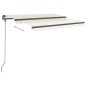 vidaXL Markise Manuell Einziehbar mit Pfosten 3,5x2,5 m Creme vidaXL Markise Manuell Einziehbar mit Pfosten 3,5x2,5 m Creme
