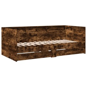 vidaXL Tagesbett mit Schubladen Räuchereiche 100x200 cm Holzwerkstoff