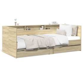 vidaXL Tagesbett mit Schubladen Sonoma-Eiche 100x200 cm Holzwerkstoff