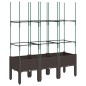 vidaXL Pflanzkübel mit Rankgitter Braun 120x40x142,5 cm PP vidaXL Pflanzkübel mit Rankgitter Braun 120x40x142,5 cm PP
