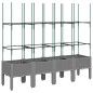 vidaXL Pflanzkübel mit Rankgitter Hellgrau 160x40x142,5 cm PP vidaXL Pflanzkübel mit Rankgitter Hellgrau 160x40x142,5 cm PP