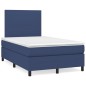 vidaXL Boxspringbett mit Matratze Blau 120x190 cm Stoff vidaXL Boxspringbett mit Matratze Blau 120x190 cm Stoff
