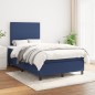 vidaXL Boxspringbett mit Matratze Blau 120x190 cm Stoff vidaXL Boxspringbett mit Matratze Blau 120x190 cm Stoff