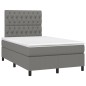 vidaXL Boxspringbett mit Matratze Dunkelgrau 120x190 cm Stoff vidaXL Boxspringbett mit Matratze Dunkelgrau 120x190 cm Stoff