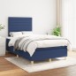 vidaXL Boxspringbett mit Matratze Blau 120x190 cm Stoff vidaXL Boxspringbett mit Matratze Blau 120x190 cm Stoff