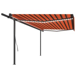 vidaXL Automatische Markise mit LED & Windsensor 5x3 m Orange Braun