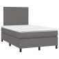 vidaXL Boxspringbett mit Matratze Grau 120x190 cm Kunstleder vidaXL Boxspringbett mit Matratze Grau 120x190 cm Kunstleder