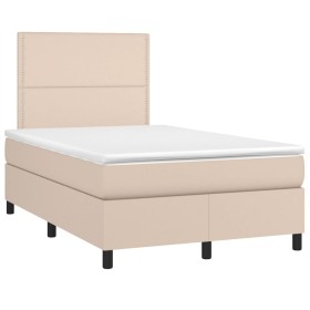 vidaXL Boxspringbett Matratze Cappuccino-Braun 120x190 cm Kunstleder