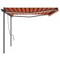 vidaXL Automatische Markise mit LED & Windsensor 5x3 m Orange Braun vidaXL Automatische Markise mit LED & Windsensor 5x3 m Orange Braun