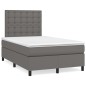 vidaXL Boxspringbett mit Matratze Grau 120x190 cm Kunstleder vidaXL Boxspringbett mit Matratze Grau 120x190 cm Kunstleder