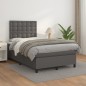 vidaXL Boxspringbett mit Matratze Grau 120x190 cm Kunstleder vidaXL Boxspringbett mit Matratze Grau 120x190 cm Kunstleder