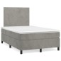 vidaXL Boxspringbett mit Matratze Hellgrau 120x190 cm Samt vidaXL Boxspringbett mit Matratze Hellgrau 120x190 cm Samt