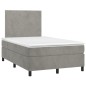 vidaXL Boxspringbett mit Matratze Hellgrau 120x190 cm Samt vidaXL Boxspringbett mit Matratze Hellgrau 120x190 cm Samt
