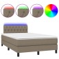 vidaXL Boxspringbett mit Matratze & LED Taupe 120x190 cm Stoff vidaXL Boxspringbett mit Matratze & LED Taupe 120x190 cm Stoff