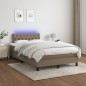 vidaXL Boxspringbett mit Matratze & LED Taupe 120x190 cm Stoff vidaXL Boxspringbett mit Matratze & LED Taupe 120x190 cm Stoff