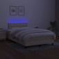 vidaXL Boxspringbett mit Matratze & LED Creme 120x190 cm Stoff vidaXL Boxspringbett mit Matratze & LED Creme 120x190 cm Stoff