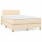 vidaXL Boxspringbett mit Matratze & LED Creme 120x190 cm Stoff vidaXL Boxspringbett mit Matratze & LED Creme 120x190 cm Stoff