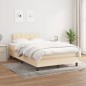 vidaXL Boxspringbett mit Matratze Creme 120x190 cm Stoff vidaXL Boxspringbett mit Matratze Creme 120x190 cm Stoff