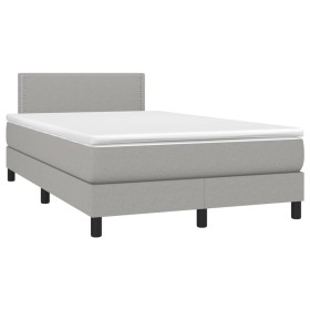 vidaXL Boxspringbett mit Matratze Hellgrau 120x190 cm Stoff