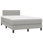 vidaXL Boxspringbett mit Matratze Hellgrau 120x190 cm Stoff vidaXL Boxspringbett mit Matratze Hellgrau 120x190 cm Stoff