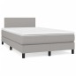 vidaXL Boxspringbett mit Matratze Hellgrau 120x190 cm Stoff vidaXL Boxspringbett mit Matratze Hellgrau 120x190 cm Stoff