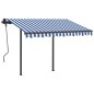 Automatische Markise mit LED & Windsensor 3x2,5 m Blau Weiß Automatische Markise mit LED & Windsensor 3x2,5 m Blau Weiß