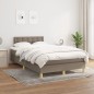 vidaXL Boxspringbett mit Matratze Taupe 120x190 cm Stoff vidaXL Boxspringbett mit Matratze Taupe 120x190 cm Stoff