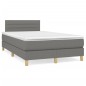 vidaXL Boxspringbett mit Matratze Dunkelgrau 120x190 cm Stoff vidaXL Boxspringbett mit Matratze Dunkelgrau 120x190 cm Stoff