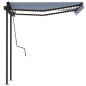 Automatische Markise mit LED & Windsensor 3x2,5 m Blau Weiß Automatische Markise mit LED & Windsensor 3x2,5 m Blau Weiß