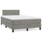 vidaXL Boxspringbett mit Matratze Hellgrau 120x190 cm Samt vidaXL Boxspringbett mit Matratze Hellgrau 120x190 cm Samt