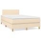 vidaXL Boxspringbett mit Matratze Creme 120x190 cm Stoff vidaXL Boxspringbett mit Matratze Creme 120x190 cm Stoff