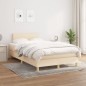 vidaXL Boxspringbett mit Matratze Creme 120x190 cm Stoff vidaXL Boxspringbett mit Matratze Creme 120x190 cm Stoff