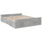 vidaXL Bettgestell mit Schubladen Betongrau 150x200 cm Holzwerkstoff vidaXL Bettgestell mit Schubladen Betongrau 150x200 cm Holzwerkstoff