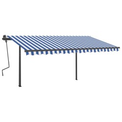 Automatische Markise mit LED & Windsensor 4x3,5 m Blau & Weiß