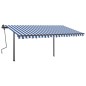 Automatische Markise mit LED & Windsensor 4x3,5 m Blau & Weiß Automatische Markise mit LED & Windsensor 4x3,5 m Blau & Weiß