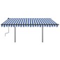 Automatische Markise mit LED & Windsensor 4x3,5 m Blau & Weiß Automatische Markise mit LED & Windsensor 4x3,5 m Blau & Weiß