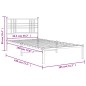 vidaXL Bettgestell mit Kopfteil Metall Weiß 100x190 cm vidaXL Bettgestell mit Kopfteil Metall Weiß 100x190 cm
