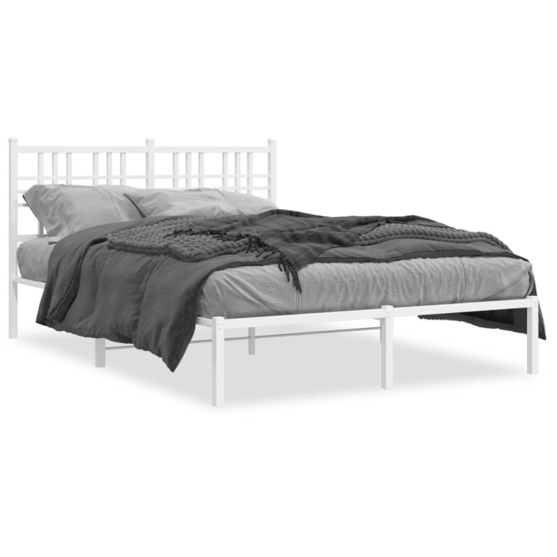vidaXL Bettgestell mit Kopfteil Metall Weiß 120x200 cm vidaXL Bettgestell mit Kopfteil Metall Weiß 120x200 cm