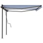 Automatische Markise mit LED & Windsensor 4x3,5 m Blau & Weiß Automatische Markise mit LED & Windsensor 4x3,5 m Blau & Weiß