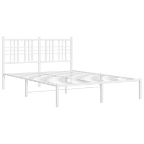 vidaXL Bettgestell mit Kopfteil Metall Weiß 140x190 cm