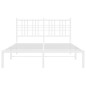vidaXL Bettgestell mit Kopfteil Metall Weiß 140x190 cm vidaXL Bettgestell mit Kopfteil Metall Weiß 140x190 cm