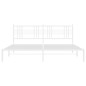 vidaXL Bettgestell mit Kopfteil Metall Weiß 183x213 cm vidaXL Bettgestell mit Kopfteil Metall Weiß 183x213 cm