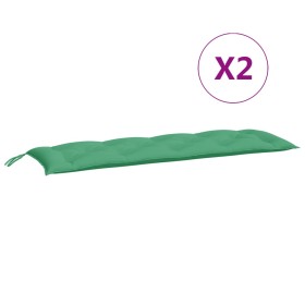 vidaXL Gartenbank-Auflagen 2 Stk. Grün 150x50x7 cm Oxford-Gewebe